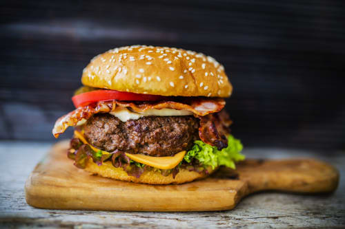 Just eat mayhem burger best sale