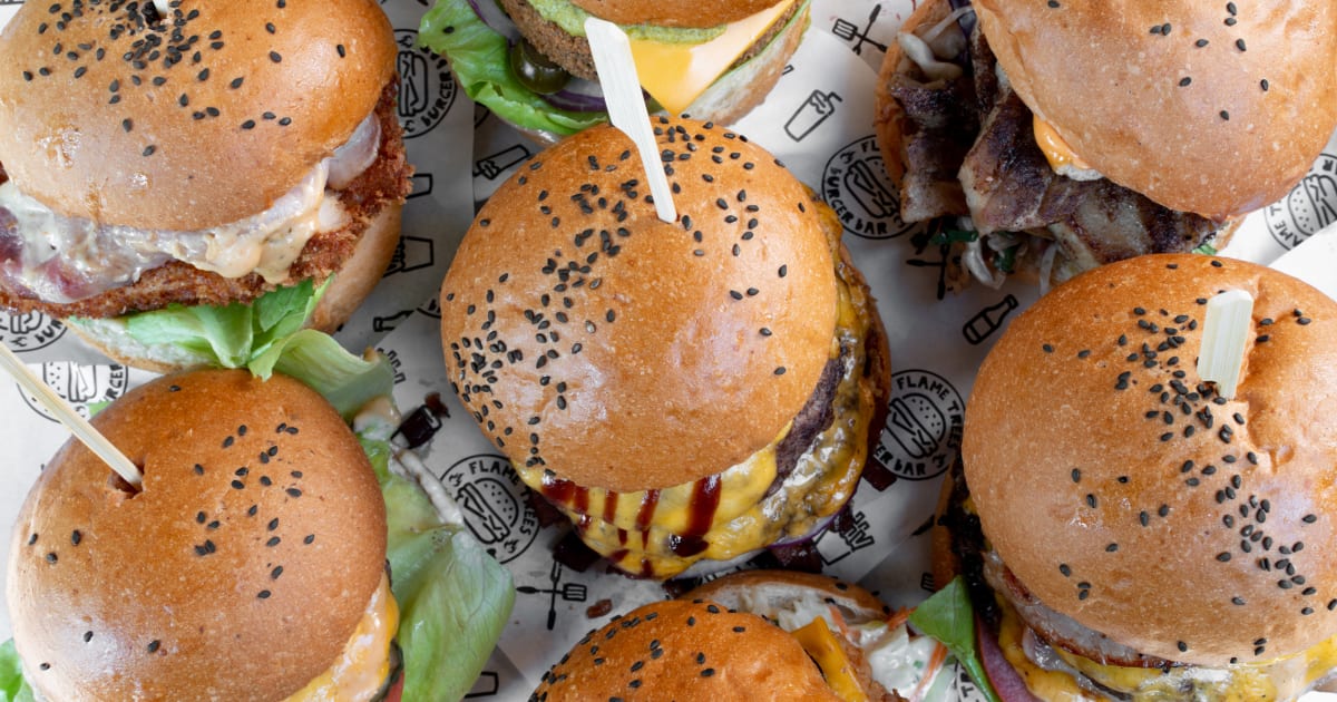 Flame trees deals burger bar