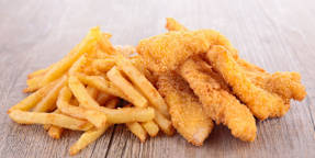 Flounders Fish & Chips and Charcoal Chicken
